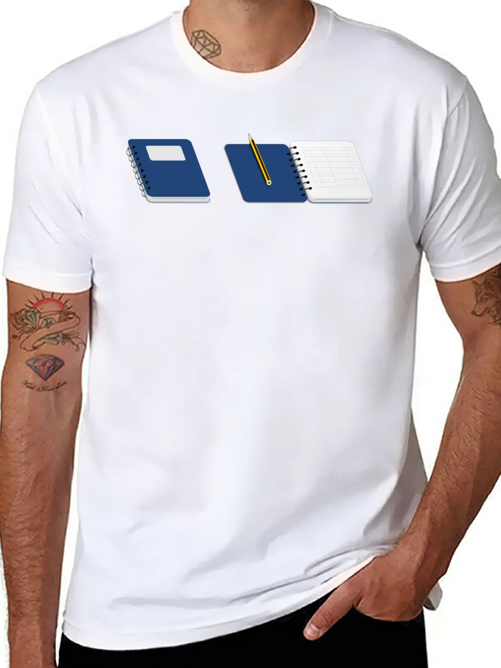 Spiral Notebook With Pencil Basic Graphic T-Shirt – Daily Comfort In Soft Cotton