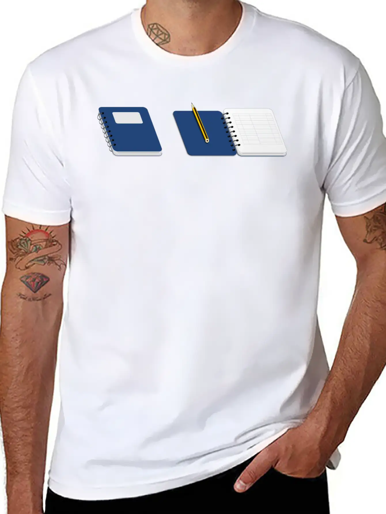 Spiral Notebook With Pencil Basic Graphic T-Shirt – Daily Comfort In Soft Cotton