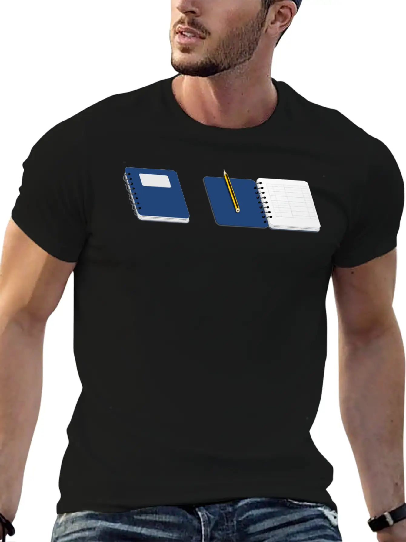 Spiral Notebook With Pencil Basic Graphic T-Shirt – Daily Comfort In Soft Cotton