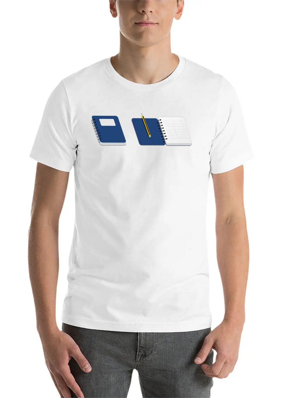 Spiral Notebook With Pencil Basic Graphic T-Shirt – Daily Comfort In Soft Cotton