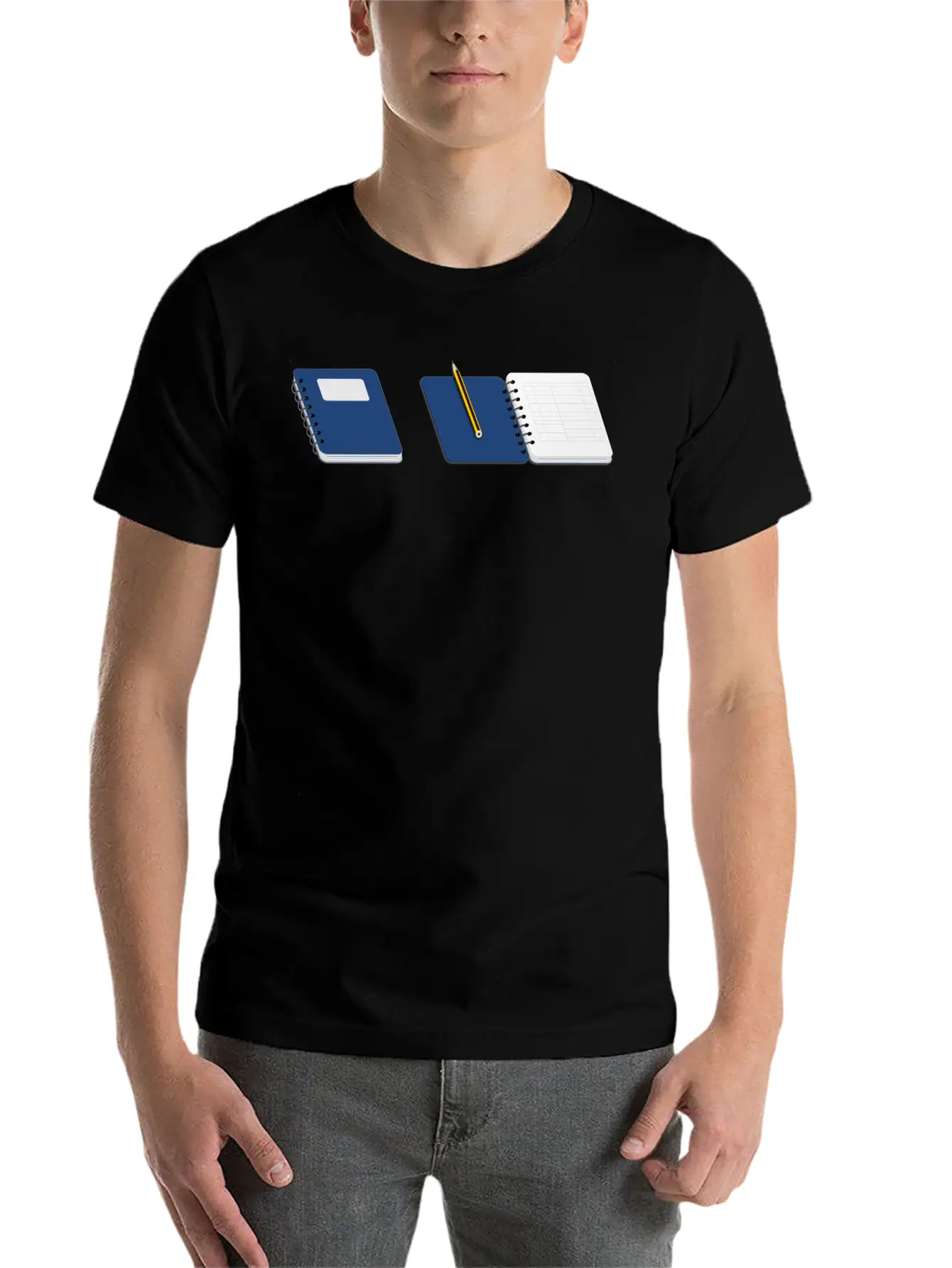 Spiral Notebook With Pencil Basic Graphic T-Shirt – Daily Comfort In Soft Cotton
