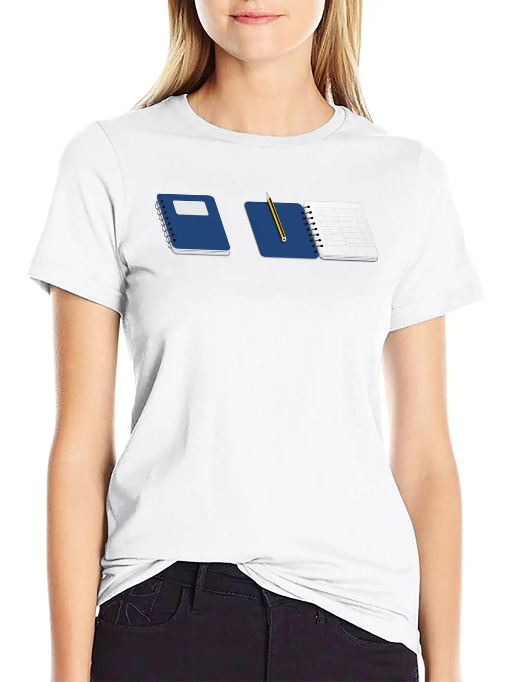 Spiral Notebook With Pencil Basic Graphic T-Shirt – Daily Comfort In Soft Cotton