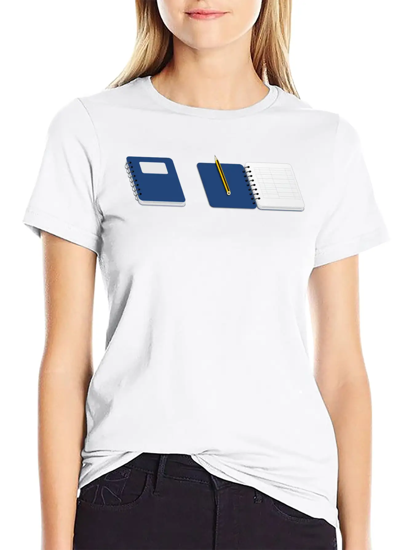 Spiral Notebook With Pencil Basic Graphic T-Shirt – Daily Comfort In Soft Cotton