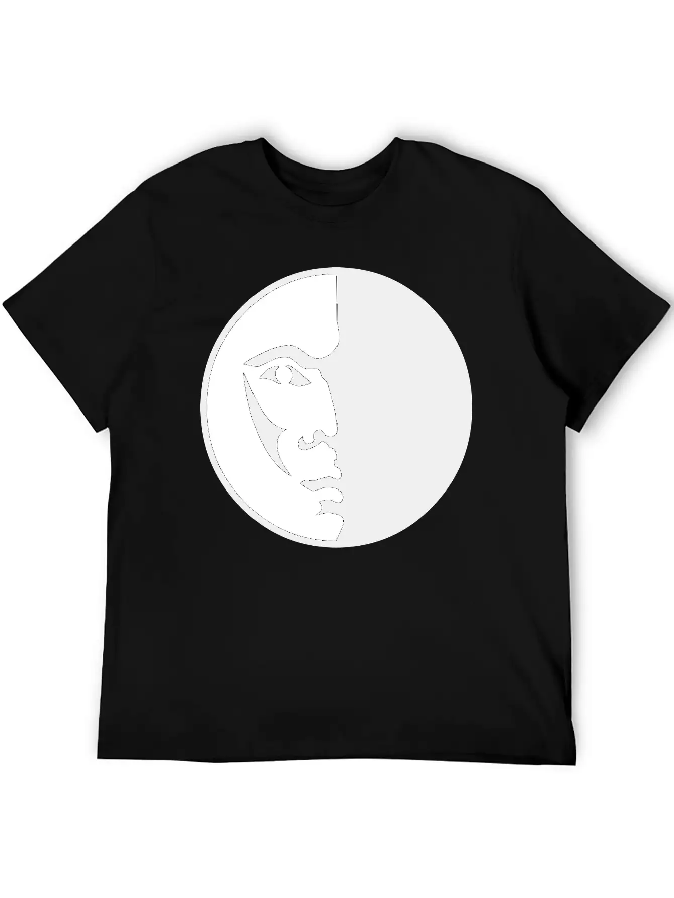 Spiritual Moon Man Face Breathable Graphic T-Shirt – Perfect For Casual Days
