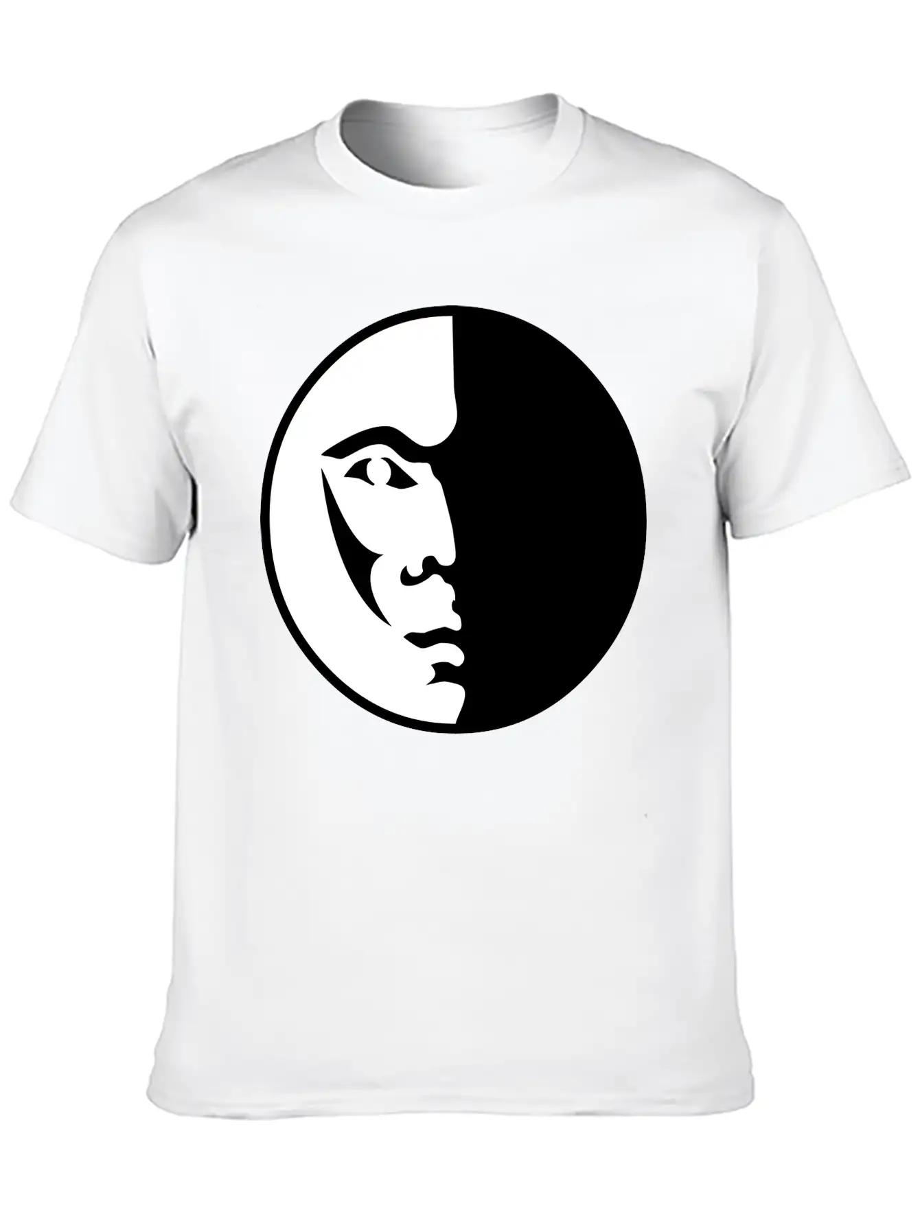 Spiritual Moon Man Face Breathable Graphic T-Shirt – Perfect For Casual Days