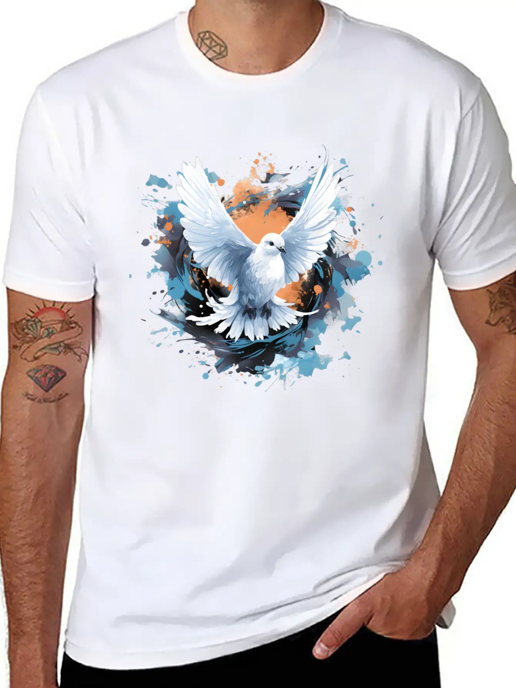 Splatter Of Peace Classic Cotton Tee – Unisex Comfort For Any Season