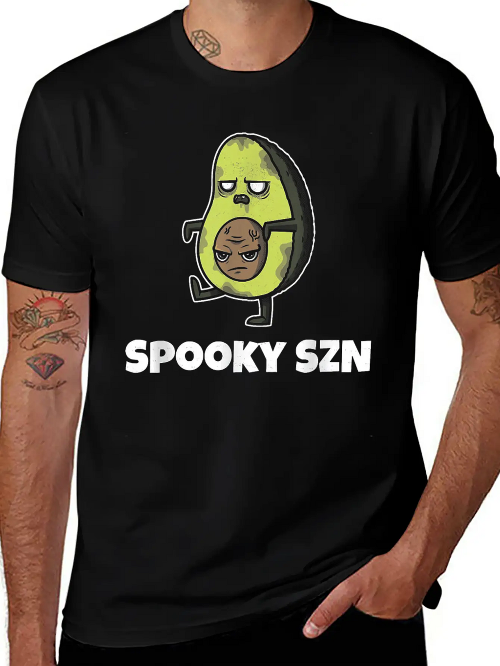 Spooky Szn Shirt Scary Avocado Keto Szn Diet Basic Graphic T-Shirt – Daily Comfort In Soft Cotton
