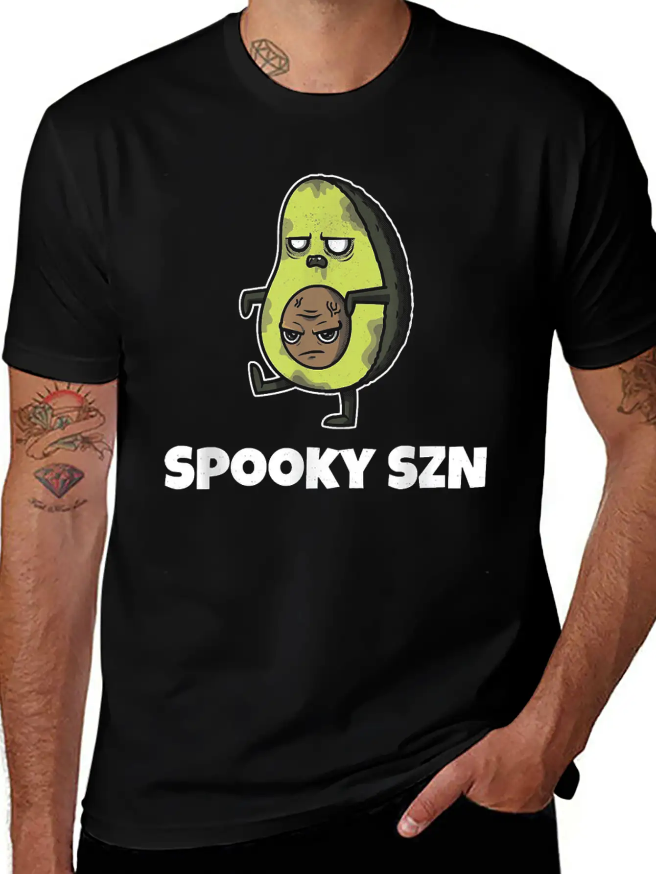 Spooky Szn Shirt Scary Avocado Keto Szn Diet Basic Graphic T-Shirt – Daily Comfort In Soft Cotton