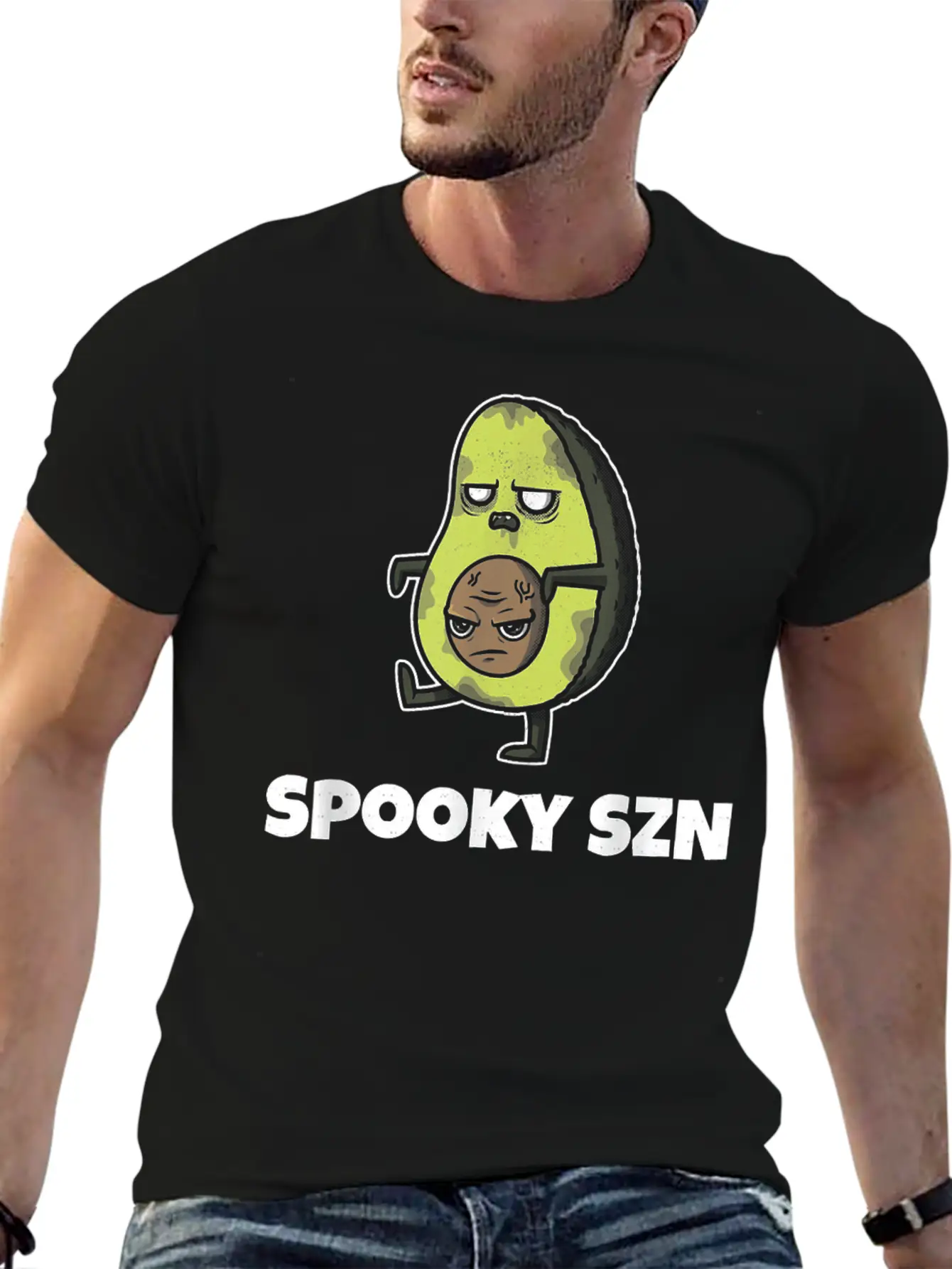 Spooky Szn Shirt Scary Avocado Keto Szn Diet Basic Graphic T-Shirt – Daily Comfort In Soft Cotton