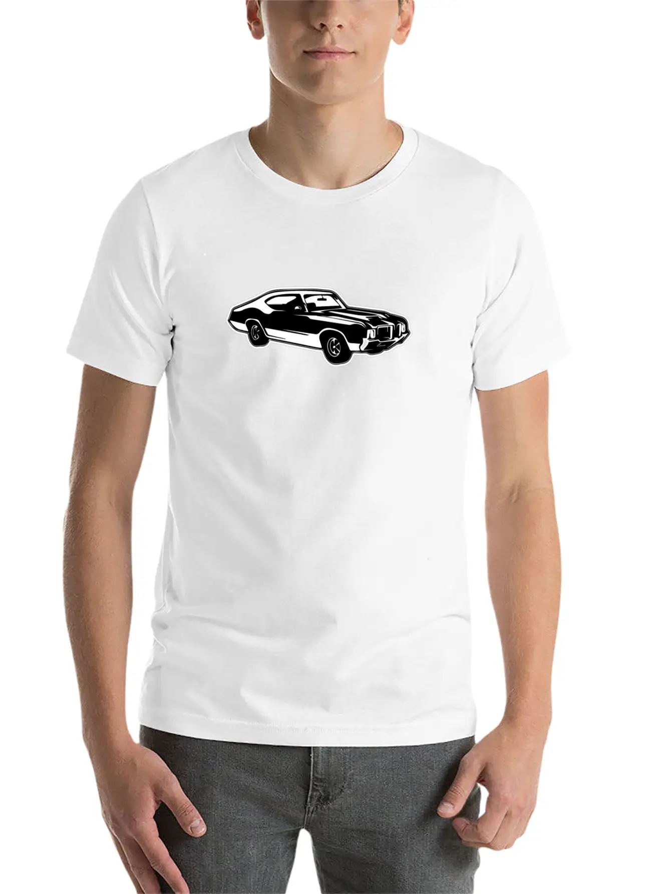 Sports Car Retro Style USA American Culture Essential Cotton Tee For Daily Outfits – Unisex Style