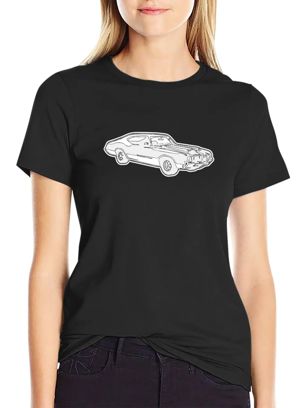 Sports Car Retro Style USA American Culture Essential Cotton Tee For Daily Outfits – Unisex Style