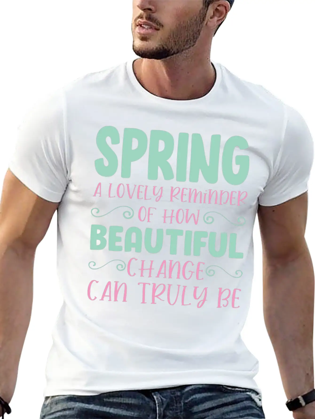 Spring A Lovely Reminder Breathable Graphic T-Shirt – Perfect For Casual Days