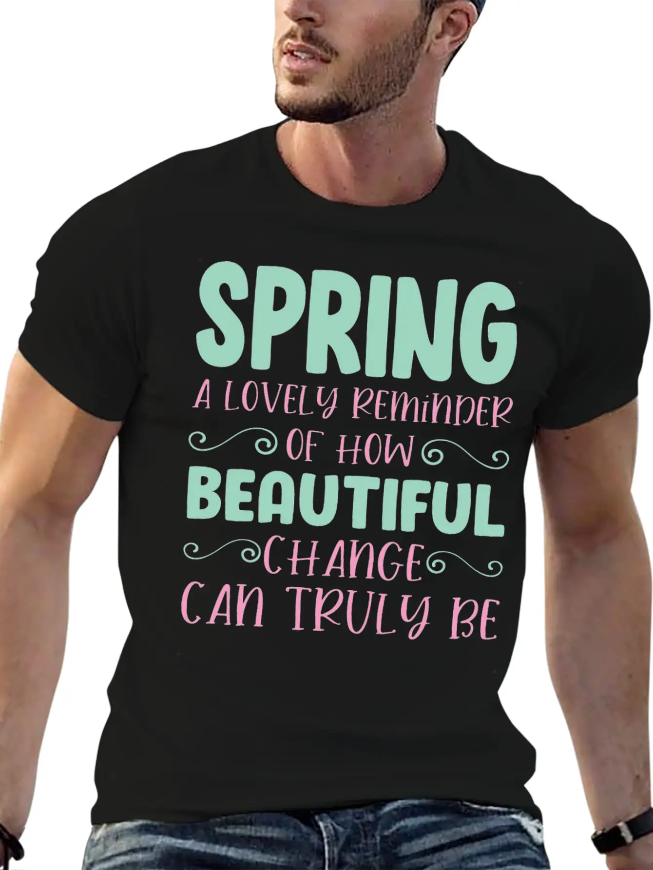 Spring A Lovely Reminder Breathable Graphic T-Shirt – Perfect For Casual Days