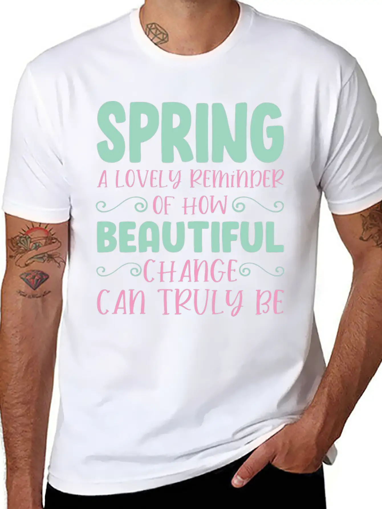 Spring A Lovely Reminder Breathable Graphic T-Shirt – Perfect For Casual Days