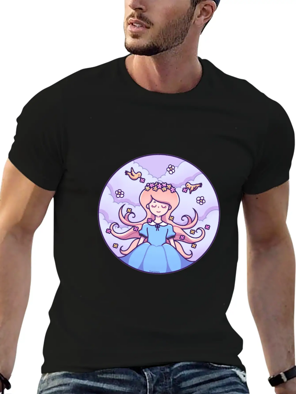 Spring Girl Birds Stylish Everyday T-Shirt – Unisex Basic Cotton Tee