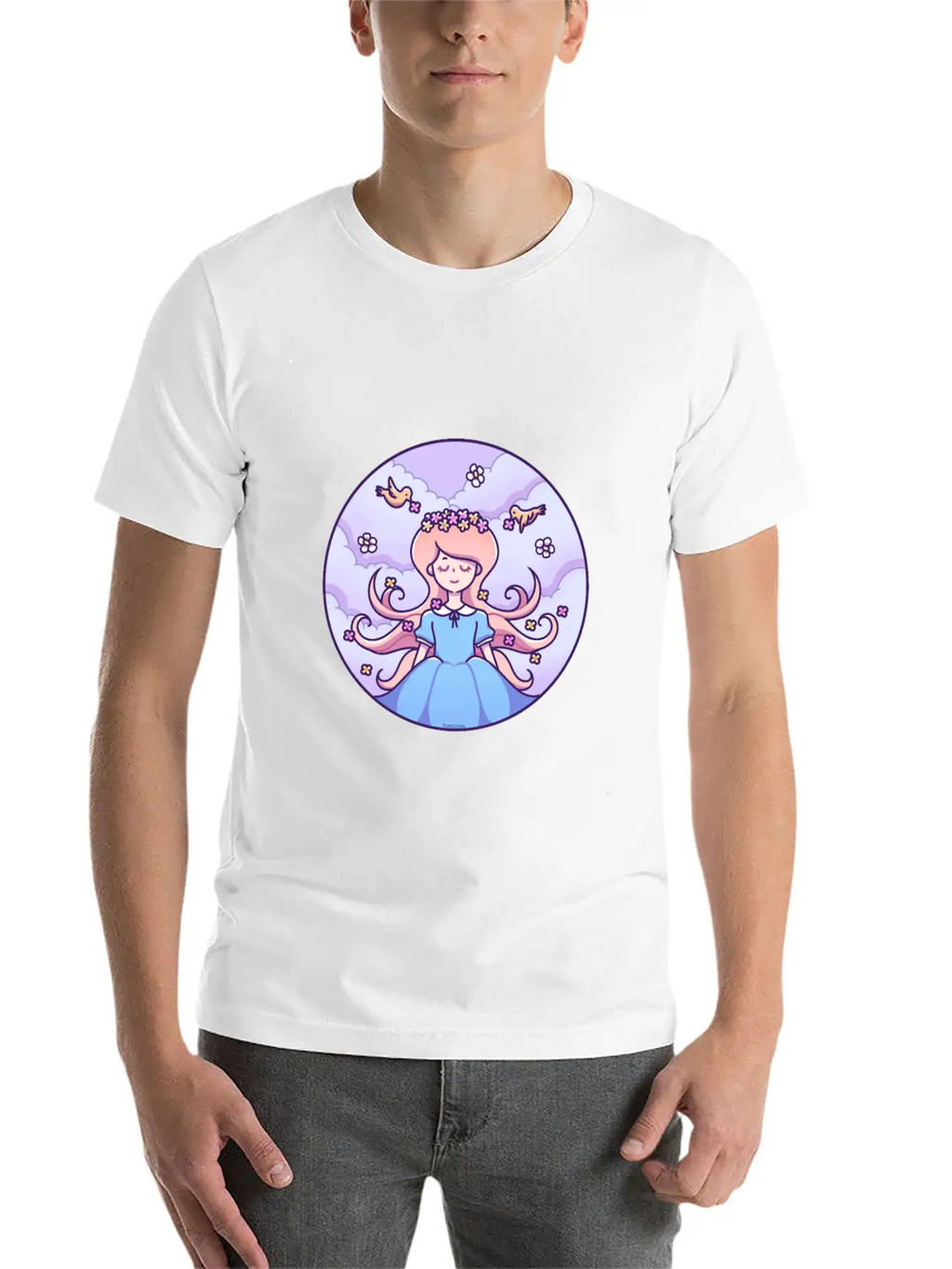 Spring Girl Birds Stylish Everyday T-Shirt – Unisex Basic Cotton Tee