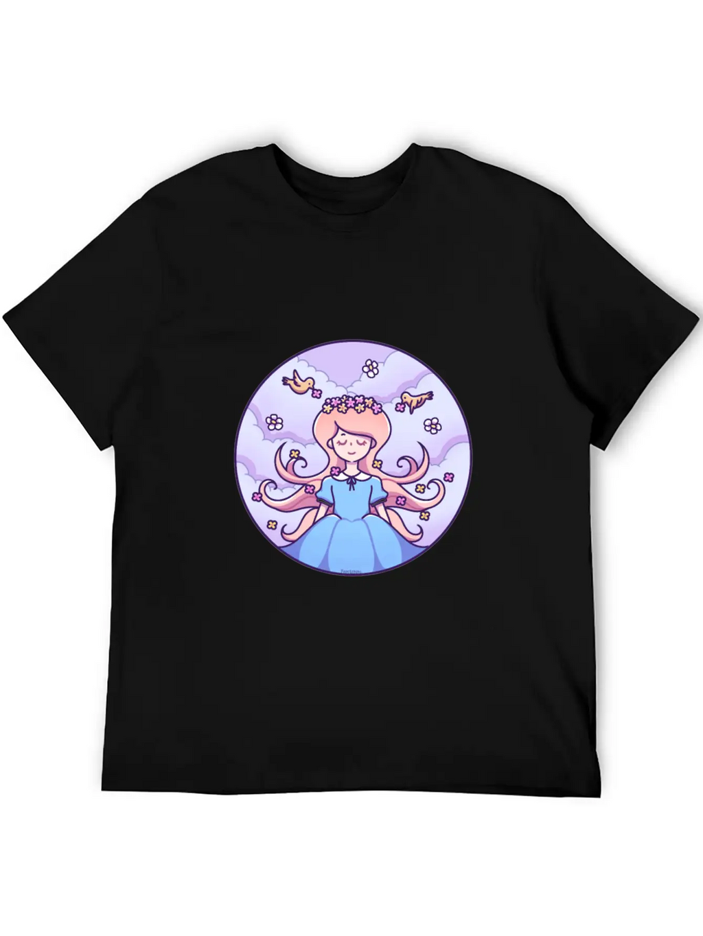 Spring Girl Birds Stylish Everyday T-Shirt – Unisex Basic Cotton Tee