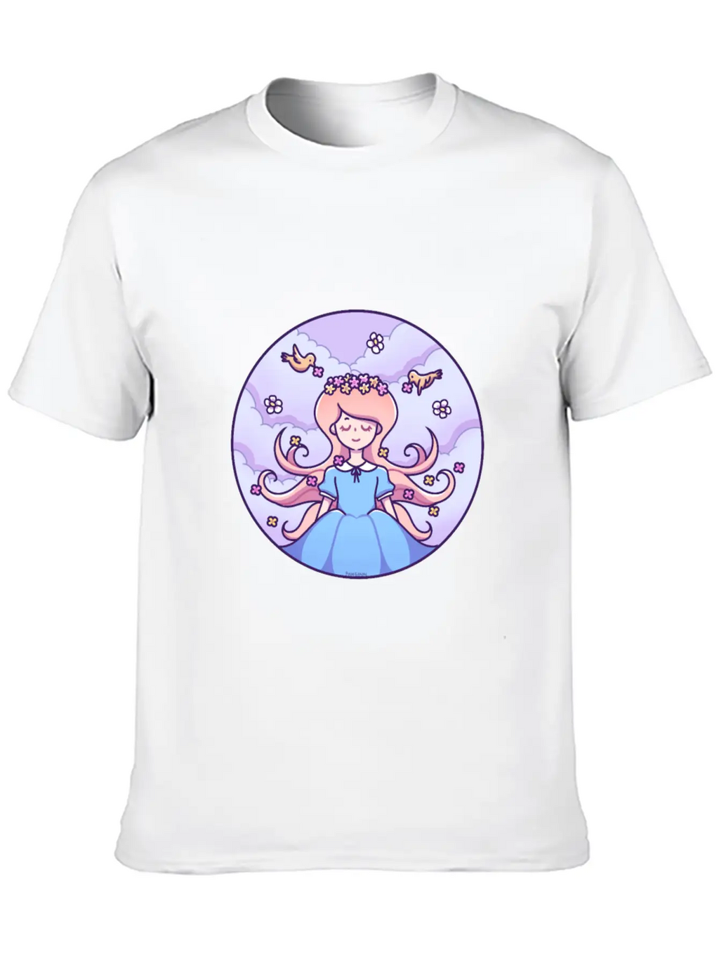 Spring Girl Birds Stylish Everyday T-Shirt – Unisex Basic Cotton Tee