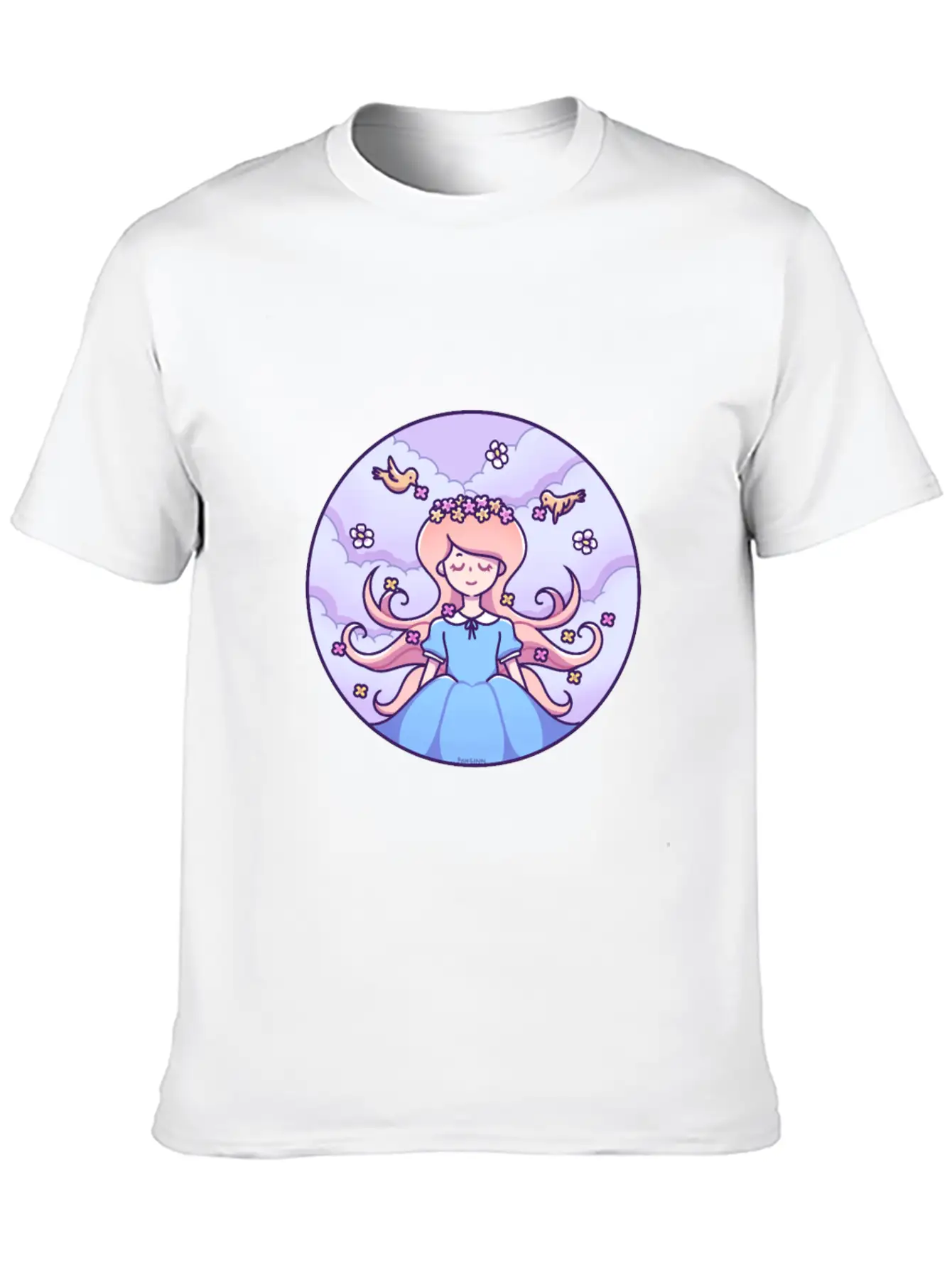 Spring Girl Birds Stylish Everyday T-Shirt – Unisex Basic Cotton Tee