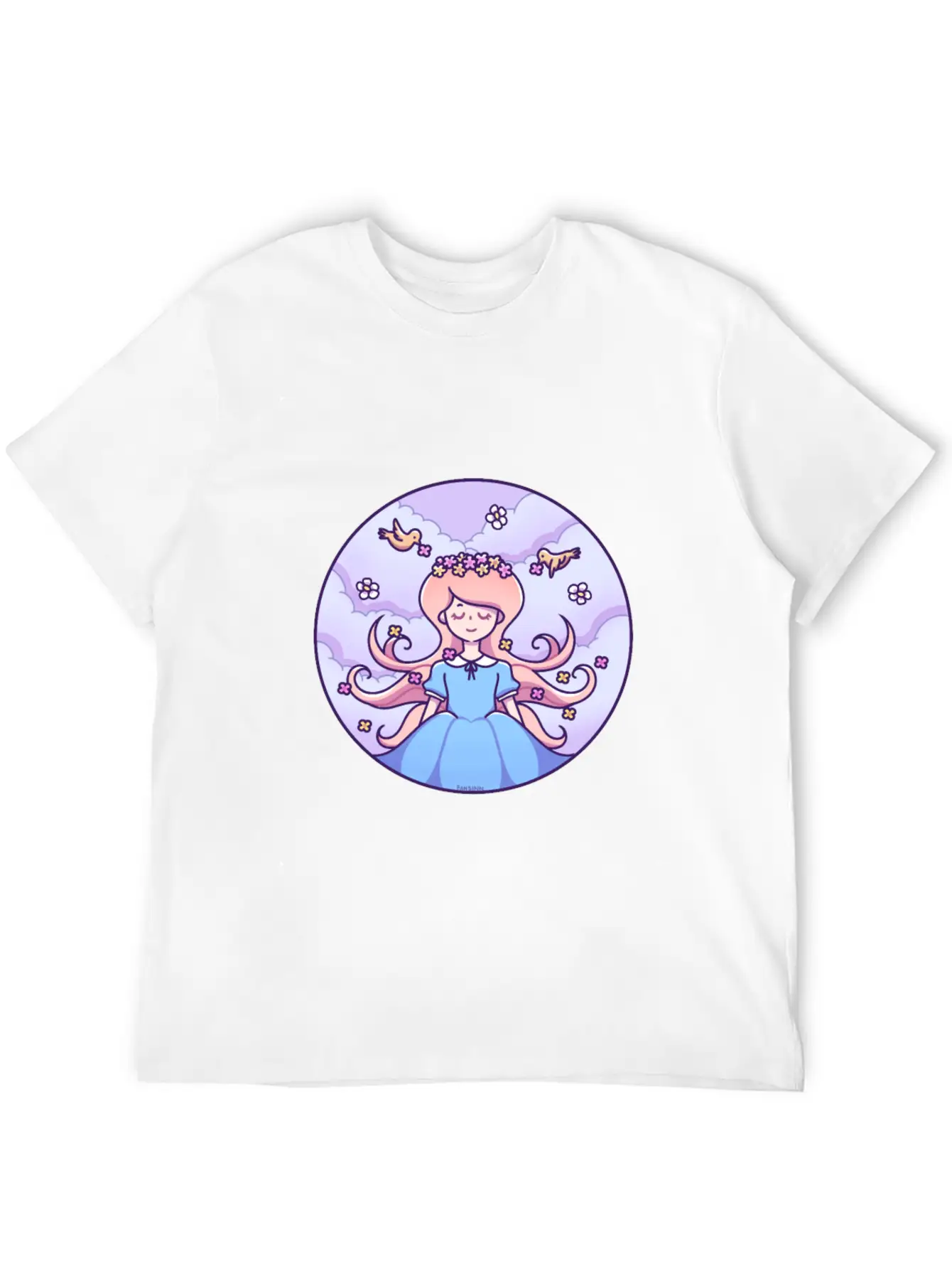 Spring Girl Birds Stylish Everyday T-Shirt – Unisex Basic Cotton Tee