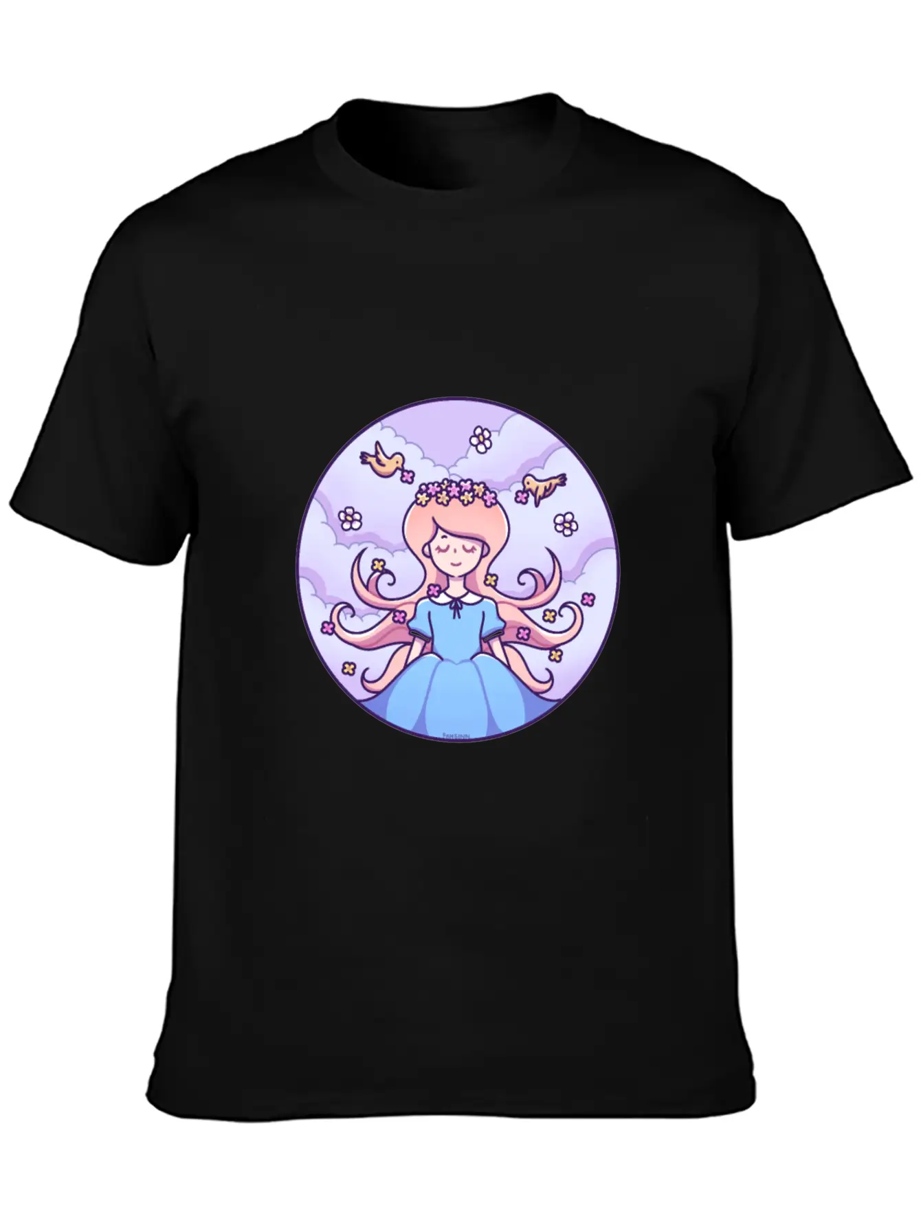 Spring Girl Birds Stylish Everyday T-Shirt – Unisex Basic Cotton Tee