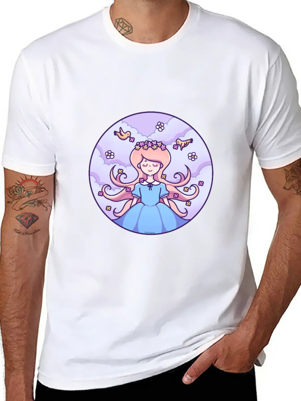 Spring Girl Birds Stylish Everyday T-Shirt – Unisex Basic Cotton Tee
