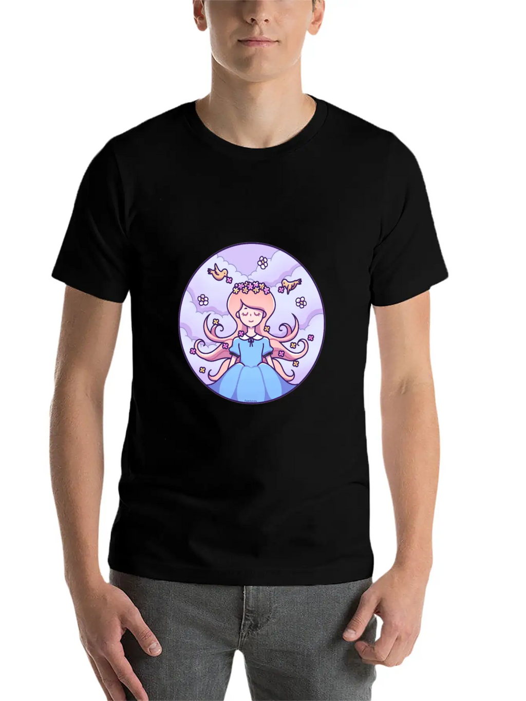 Spring Girl Birds Stylish Everyday T-Shirt – Unisex Basic Cotton Tee