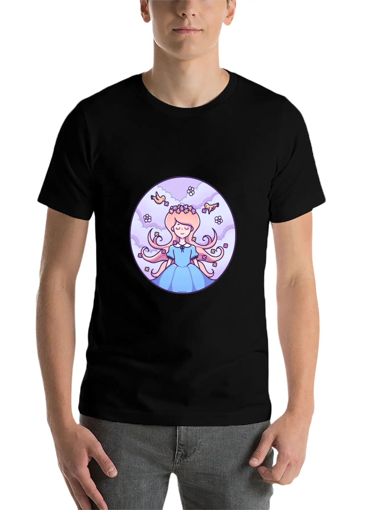 Spring Girl Birds Stylish Everyday T-Shirt – Unisex Basic Cotton Tee