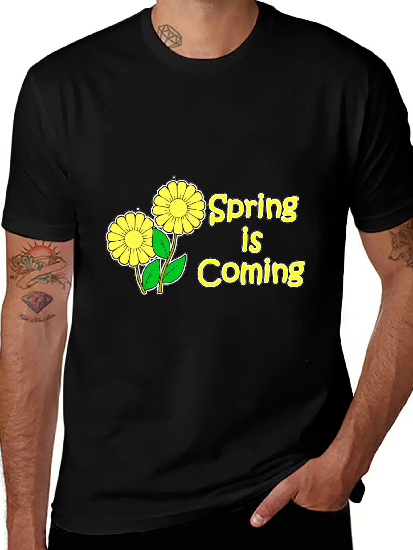 Spring Is Coming With Flowers Classic Cotton Tee – Unisex Comfort For Any Season