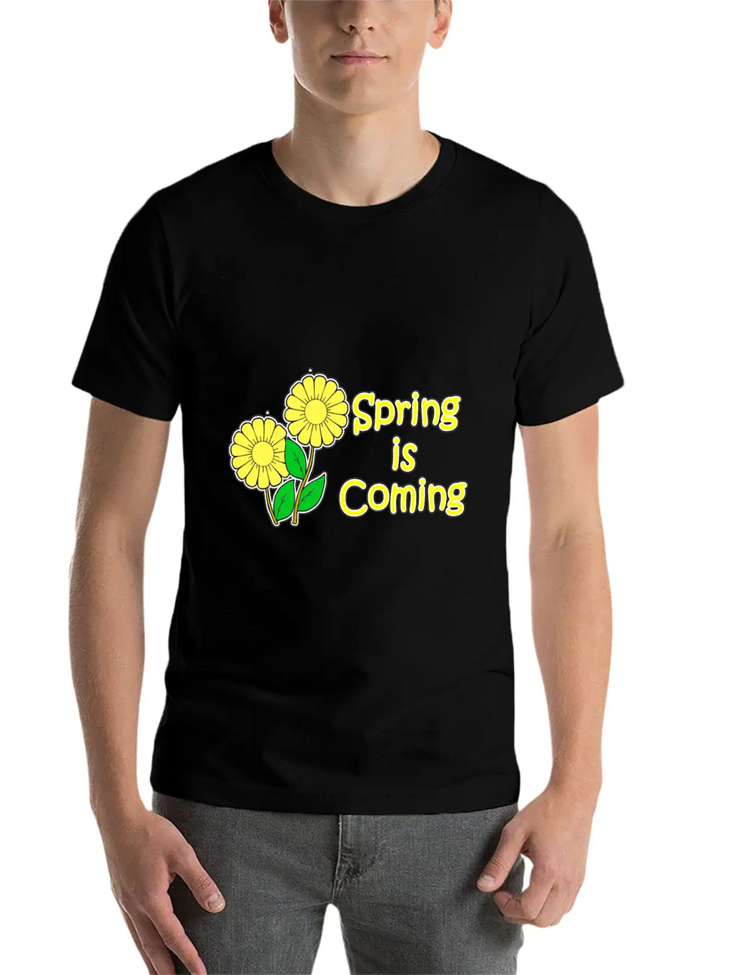Spring Is Coming With Flowers Classic Cotton Tee – Unisex Comfort For Any Season