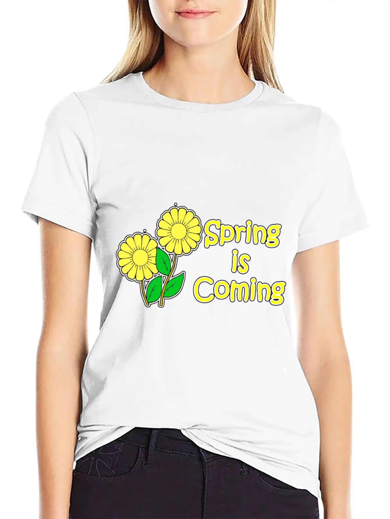 Spring Is Coming With Flowers Classic Cotton Tee – Unisex Comfort For Any Season