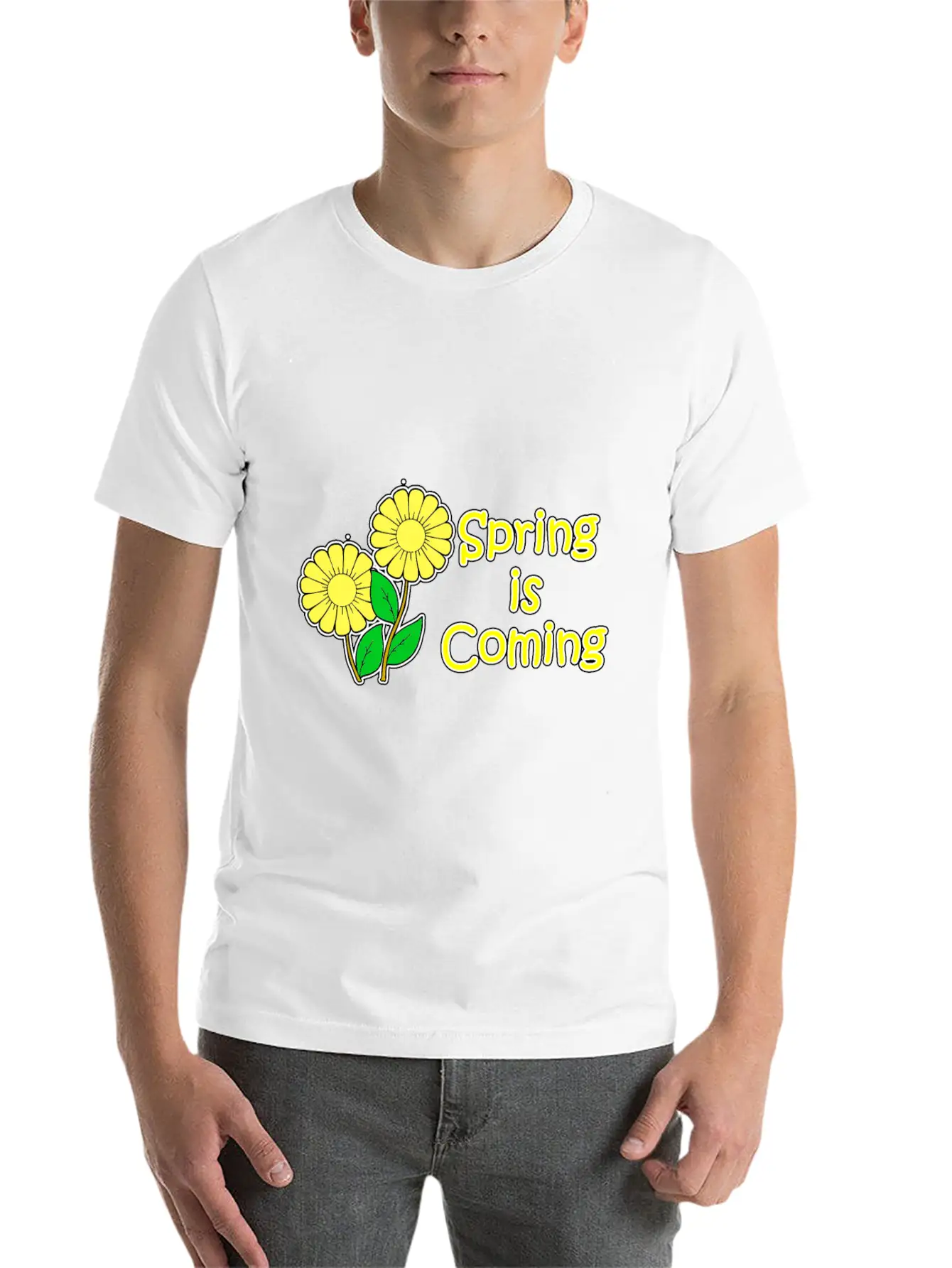 Spring Is Coming With Flowers Classic Cotton Tee – Unisex Comfort For Any Season