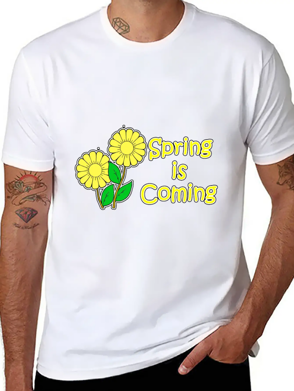 Spring Is Coming With Flowers Classic Cotton Tee – Unisex Comfort For Any Season