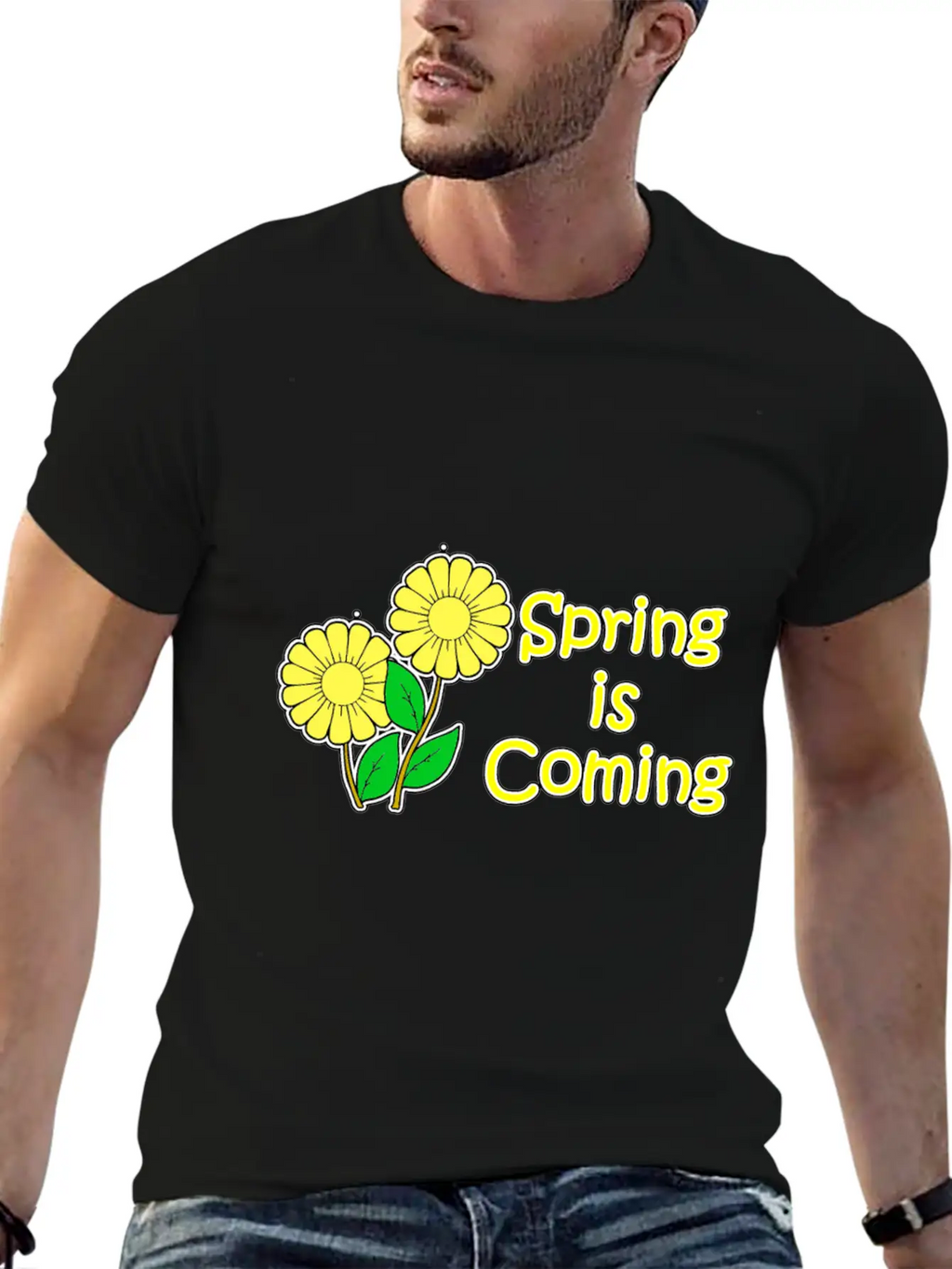 Spring Is Coming With Flowers Classic Cotton Tee – Unisex Comfort For Any Season