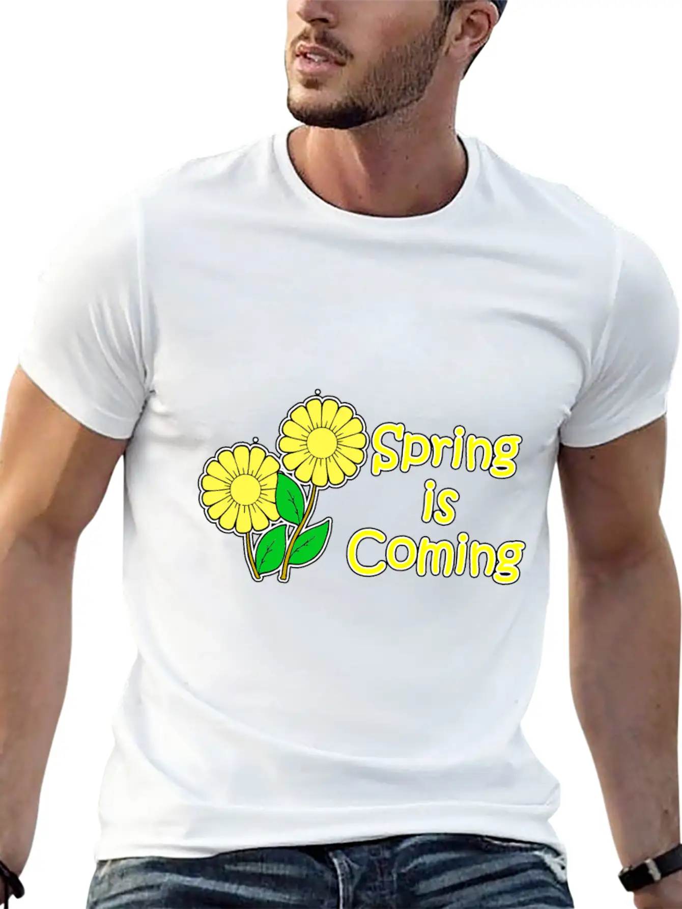 Spring Is Coming With Flowers Classic Cotton Tee – Unisex Comfort For Any Season