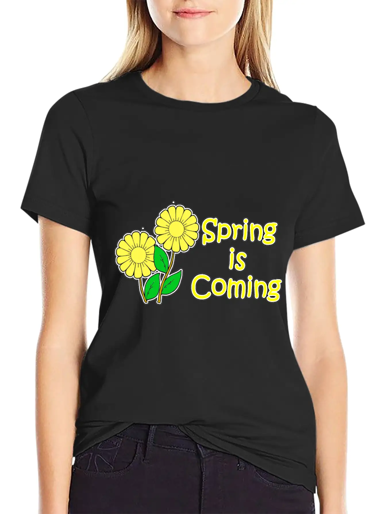 Spring Is Coming With Flowers Classic Cotton Tee – Unisex Comfort For Any Season