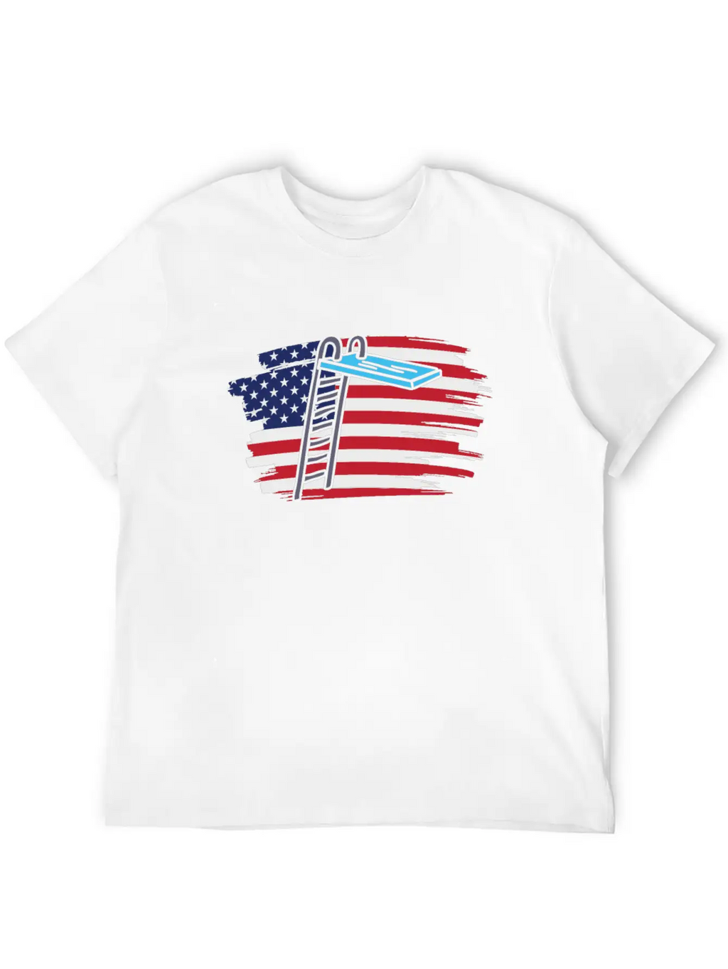 Springboard Diving Us Flag Breathable Soft Cotton T-Shirt – Timeless Casual Look