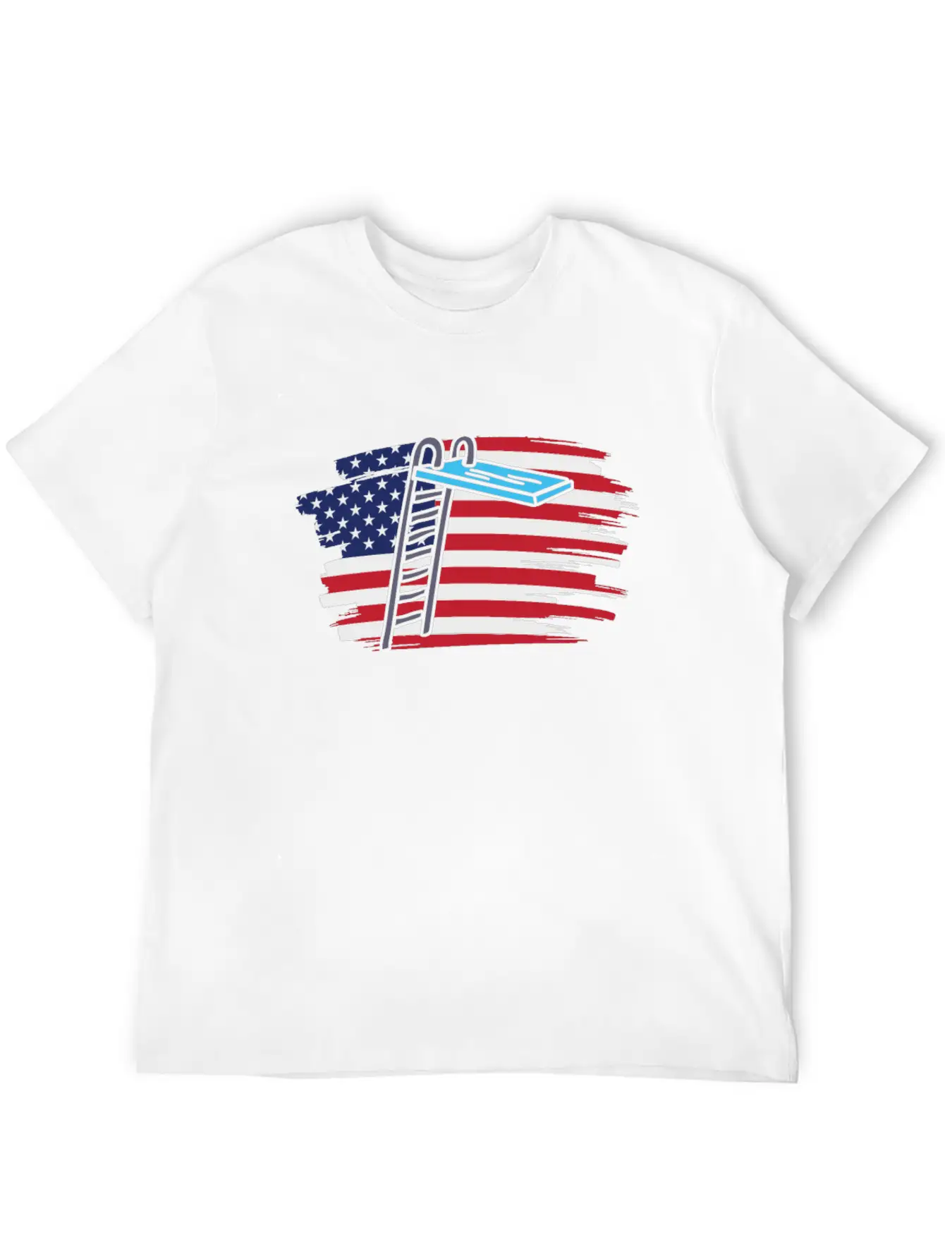 Springboard Diving Us Flag Breathable Soft Cotton T-Shirt – Timeless Casual Look