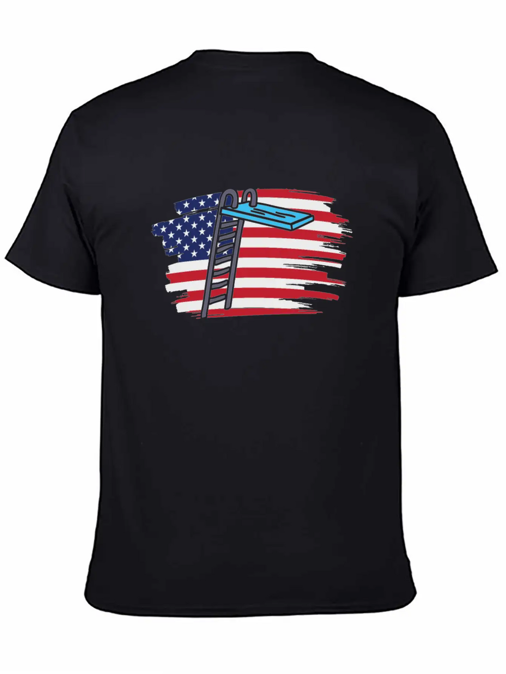 Springboard Diving Us Flag Breathable Soft Cotton T-Shirt – Timeless Casual Look