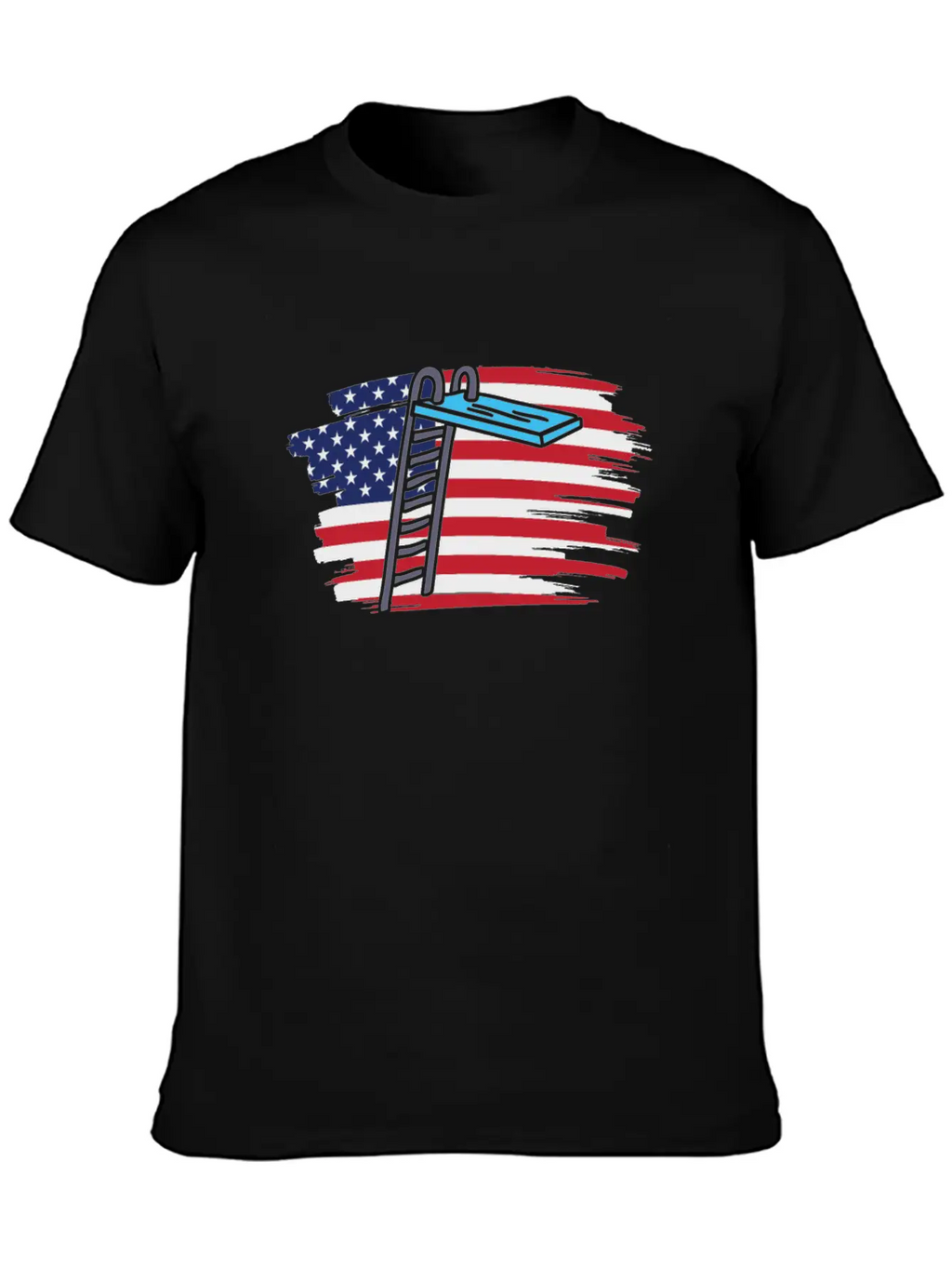 Springboard Diving Us Flag Breathable Soft Cotton T-Shirt – Timeless Casual Look