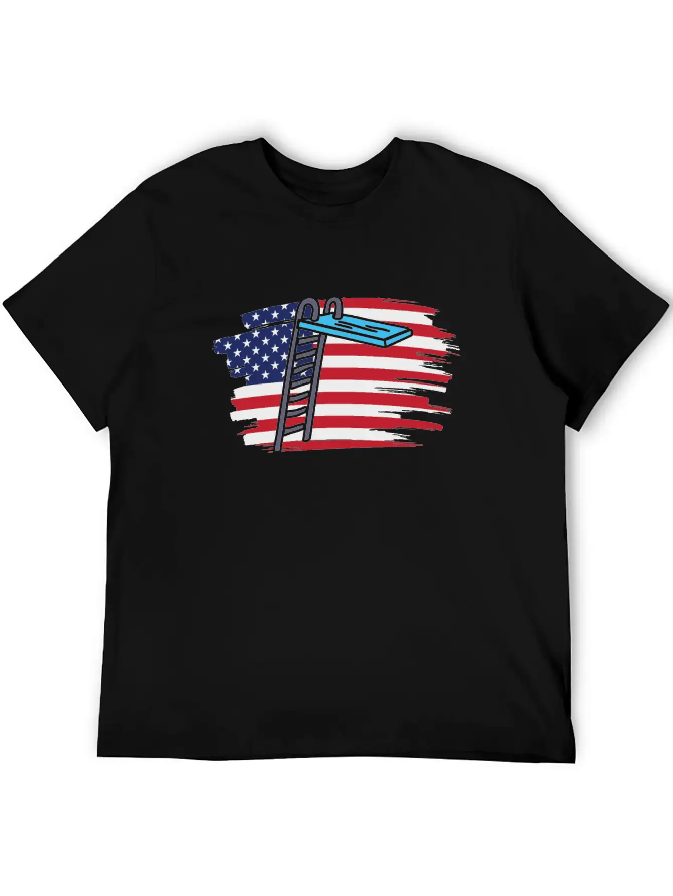 Springboard Diving Us Flag Breathable Soft Cotton T-Shirt – Timeless Casual Look