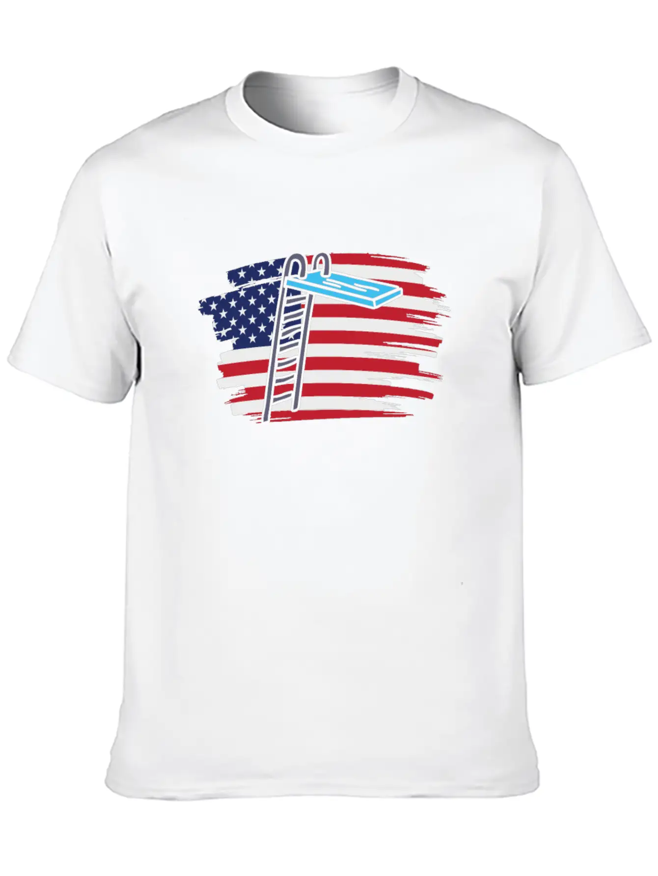 Springboard Diving Us Flag Breathable Soft Cotton T-Shirt – Timeless Casual Look