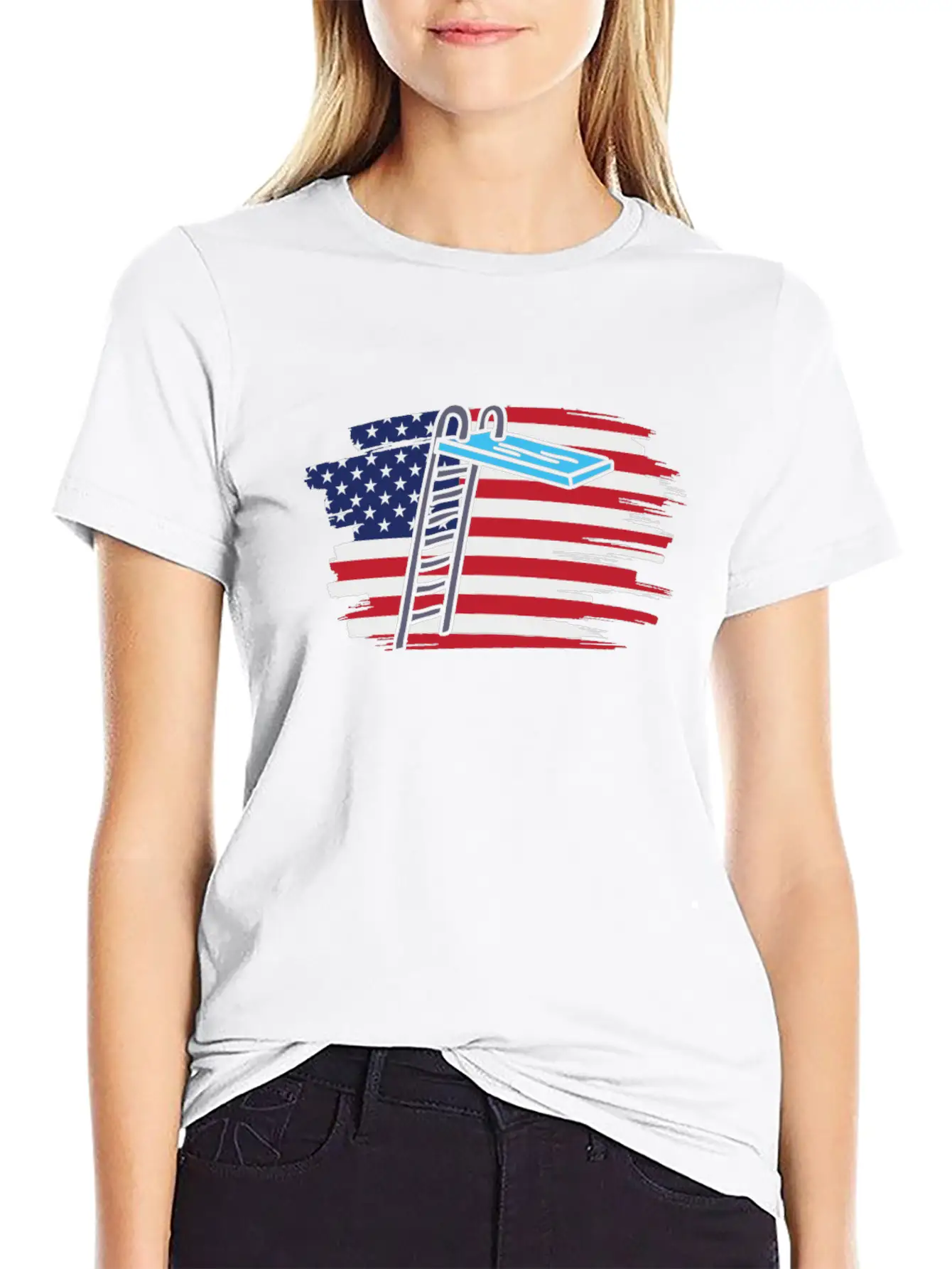 Springboard Diving Us Flag Breathable Soft Cotton T-Shirt – Timeless Casual Look