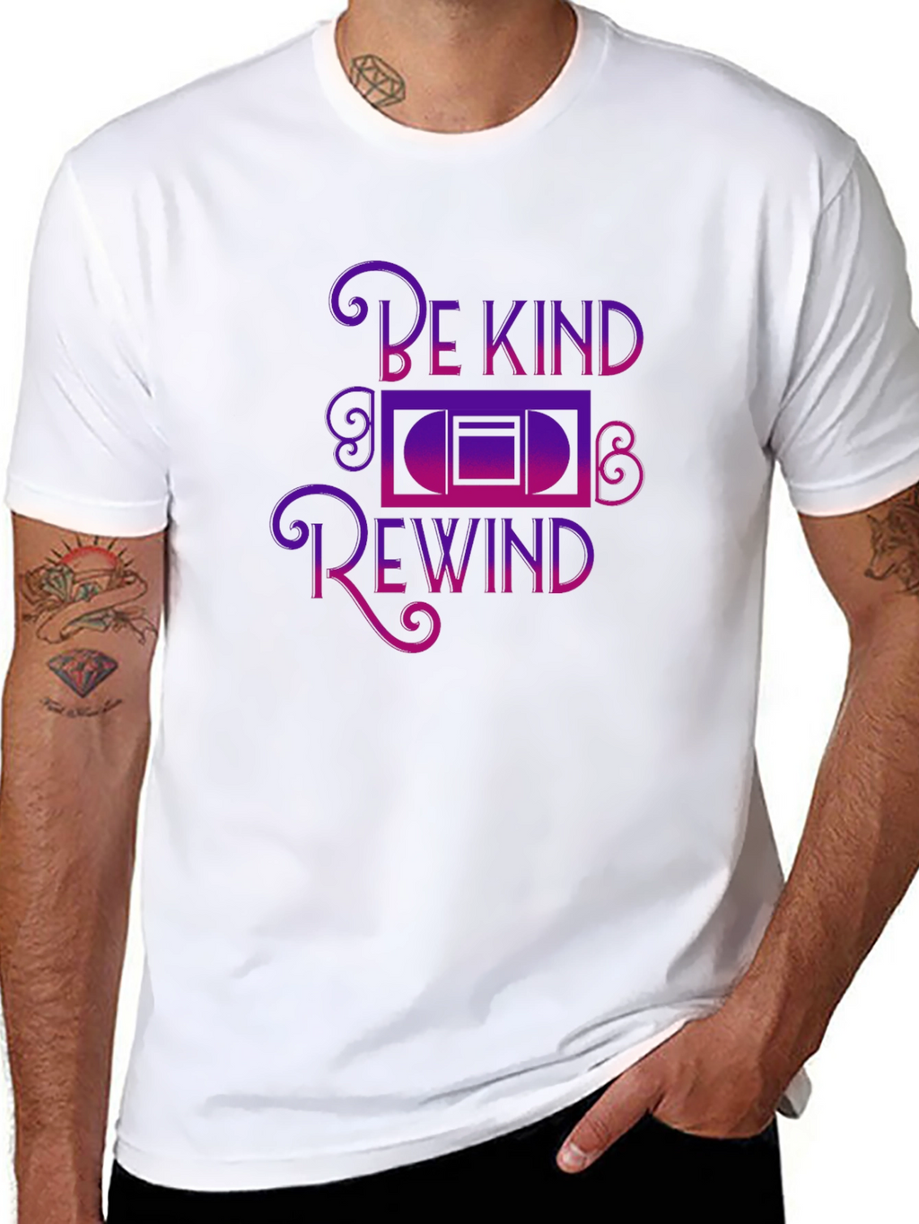 Be Kind Rewind Graphic Tee - Black