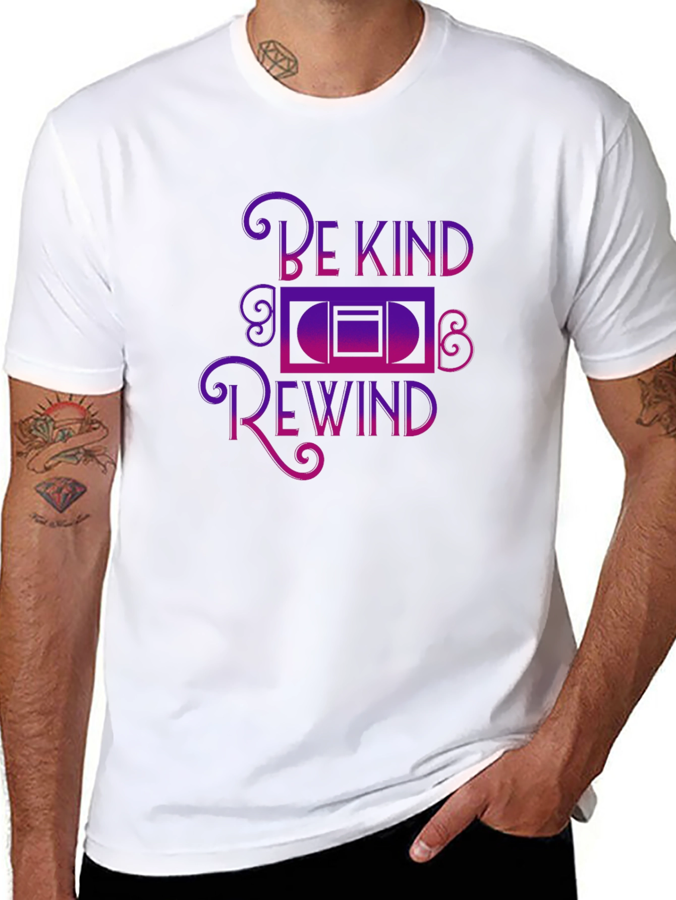 Be Kind Rewind Graphic Tee - Black
