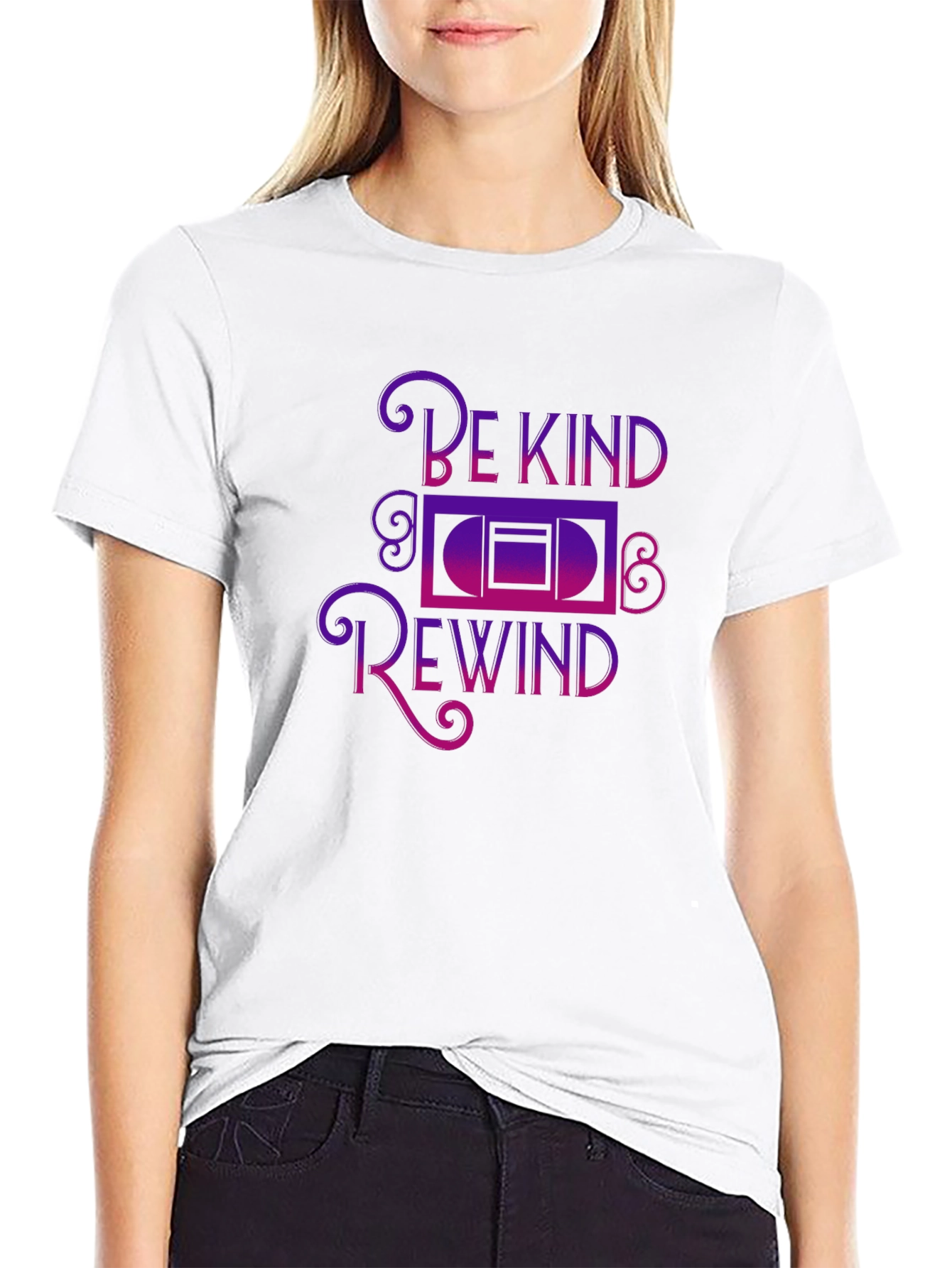 Be Kind Rewind Graphic Tee - Black