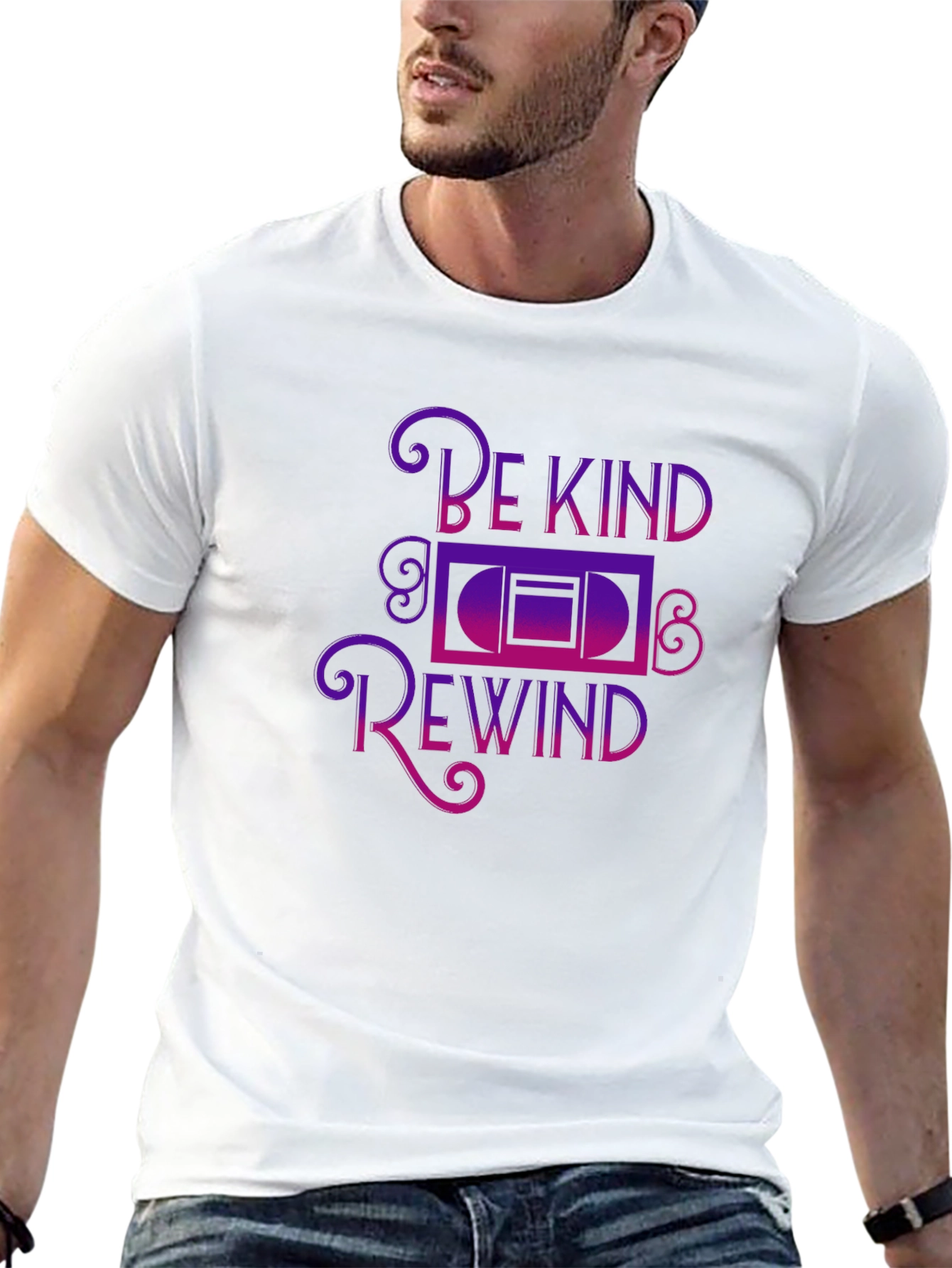 Be Kind Rewind Graphic Tee - Black