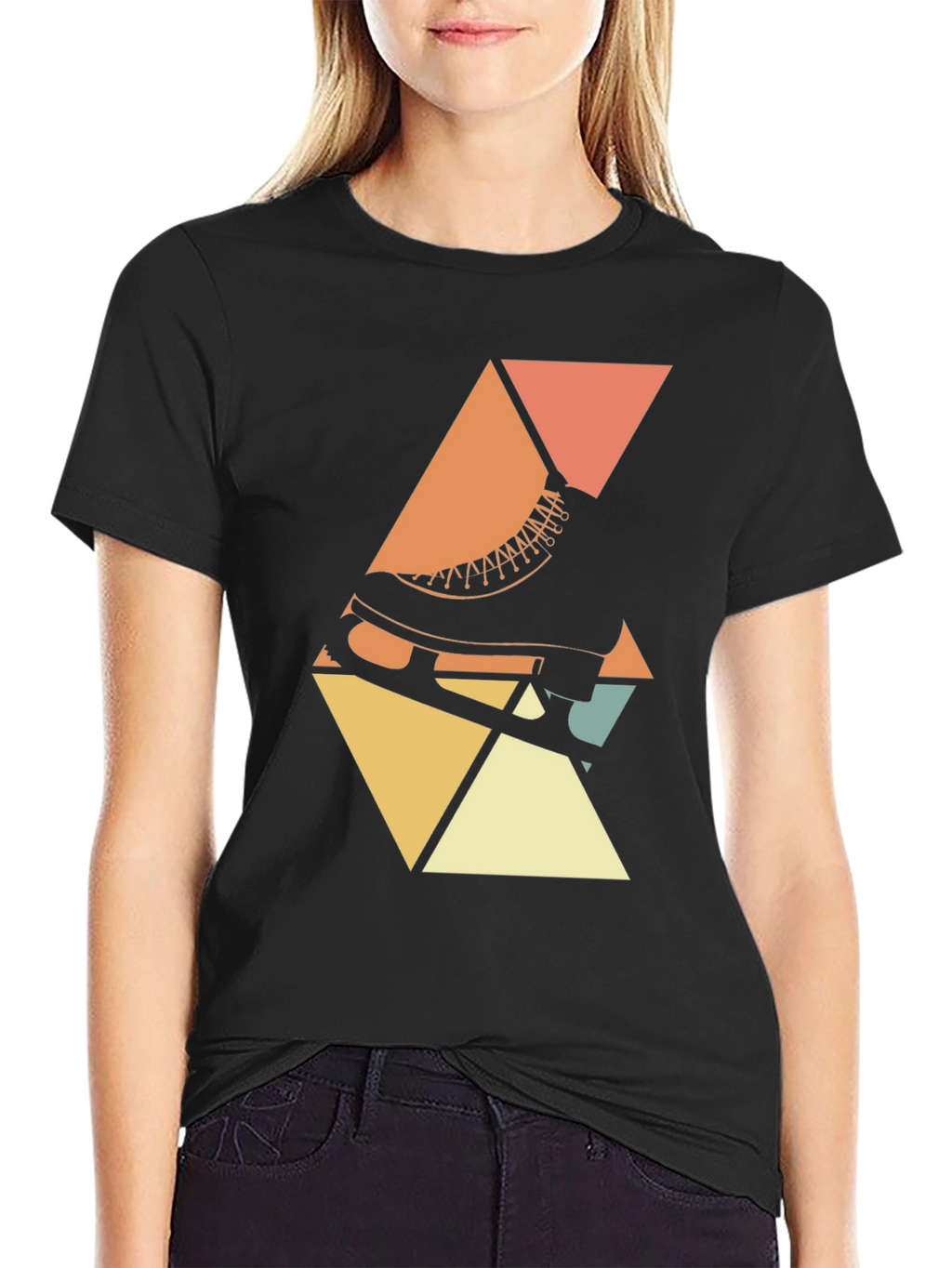 Retro Skate T-Shirt - Geometric Design