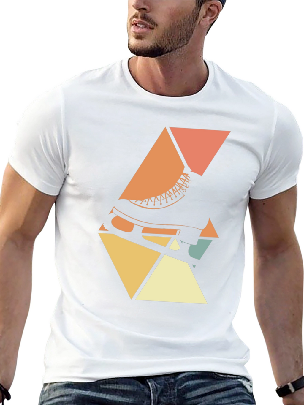 Retro Skate T-Shirt - Geometric Design