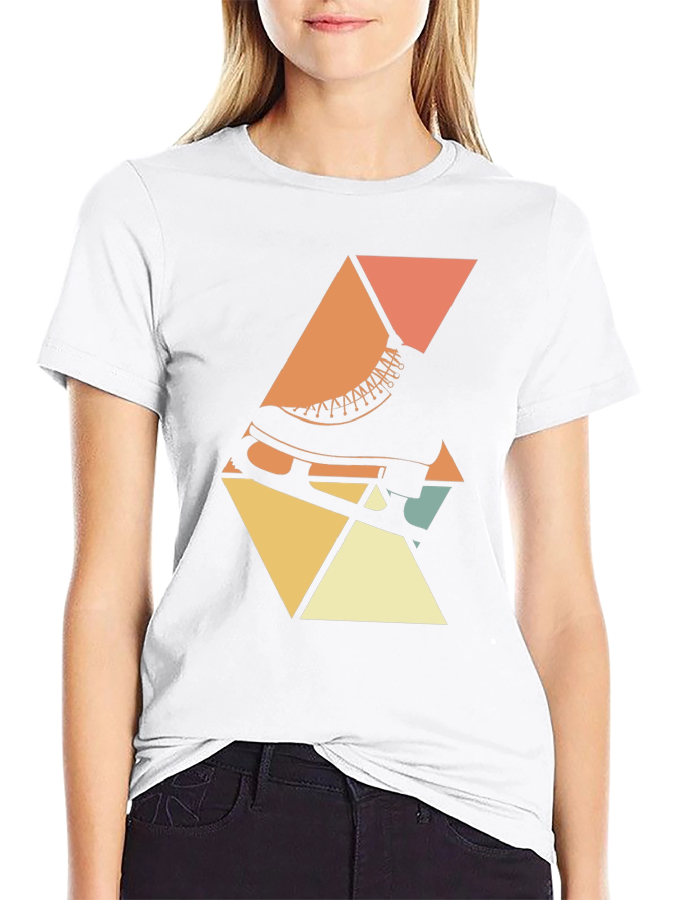 Retro Skate T-Shirt - Geometric Design